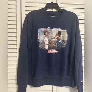 Akoo Men's Blue Graphic Crewneck Sweater